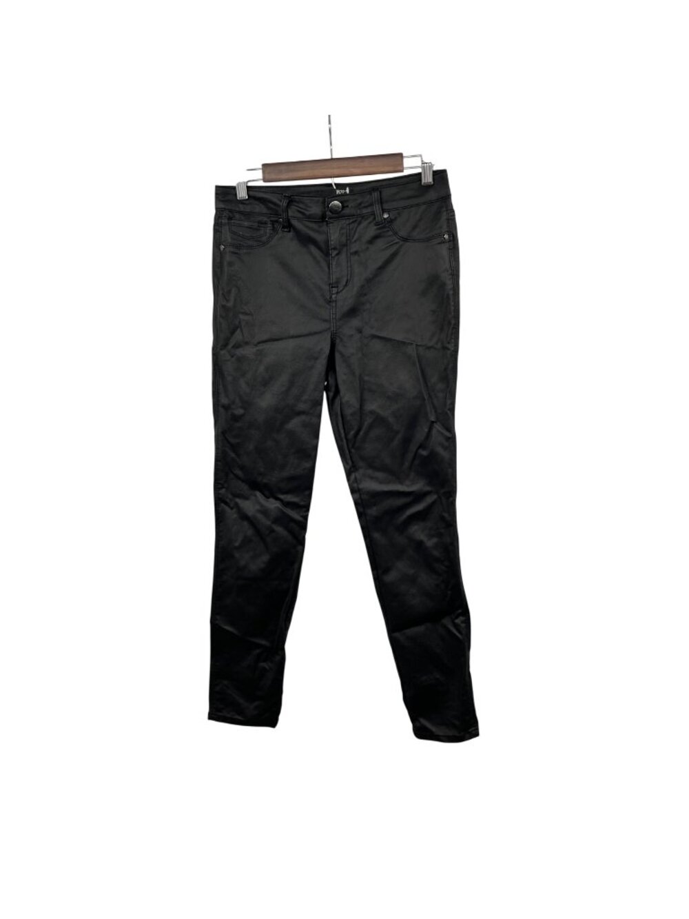 1822 Denim Womens Faux Leather Jeggings Black High Rise Size 10